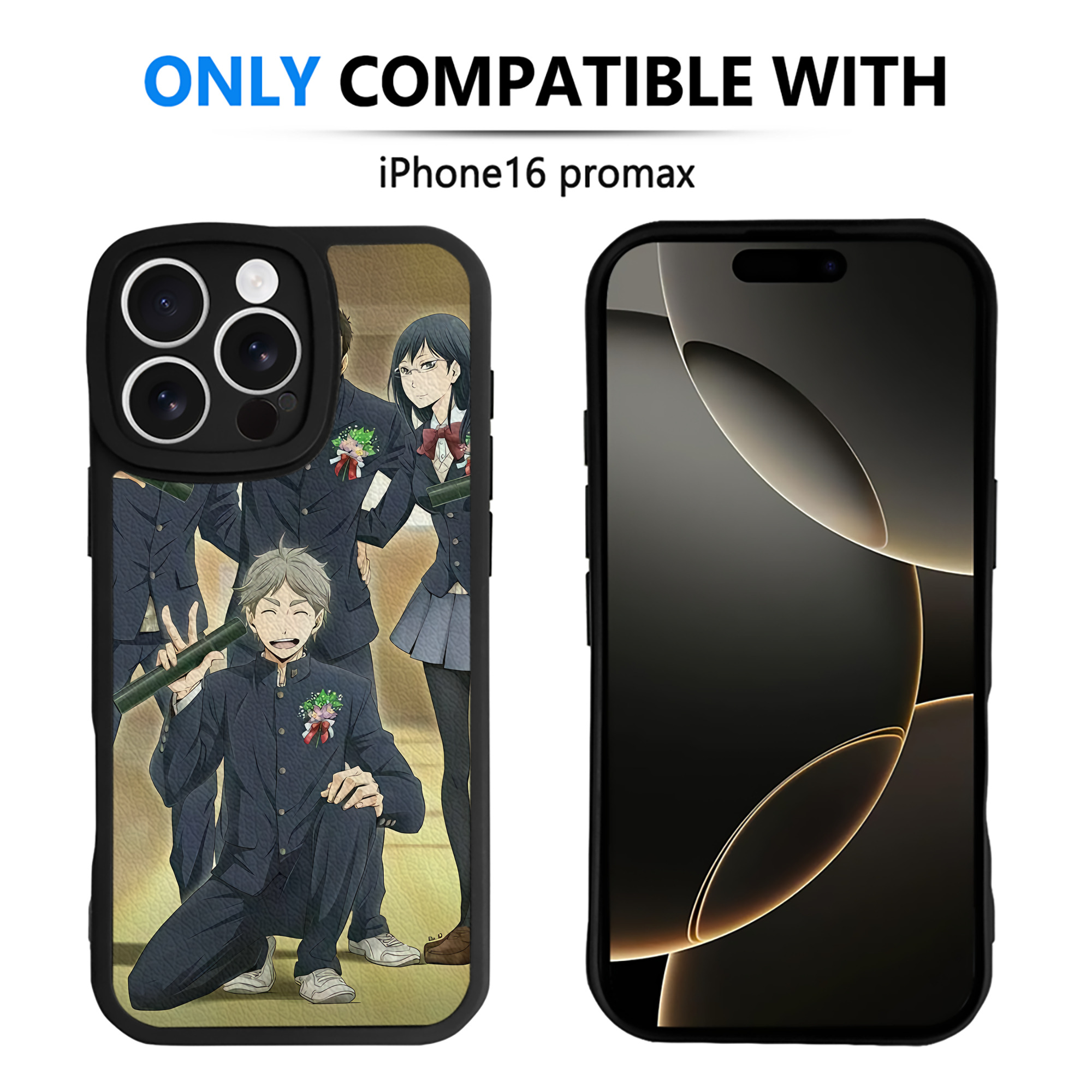 （画像用） ハイキュー!! Haikyu!! 【iPhone 16シリーズ対応】シリコンスマホケース（レザー調） 材質：シリコン